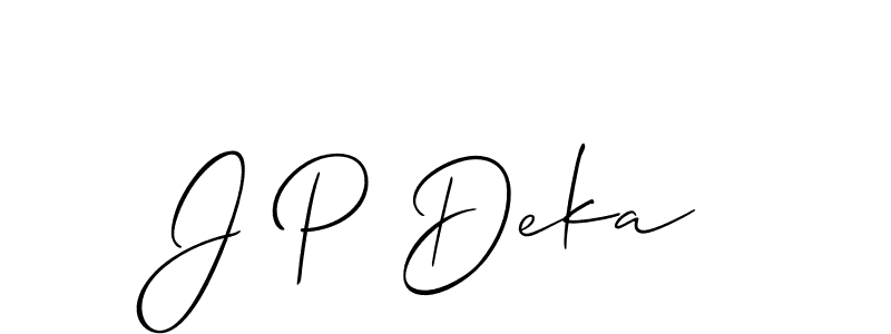 Make a beautiful signature design for name J P Deka. Use this online signature maker to create a handwritten signature for free. J P Deka signature style 2 images and pictures png