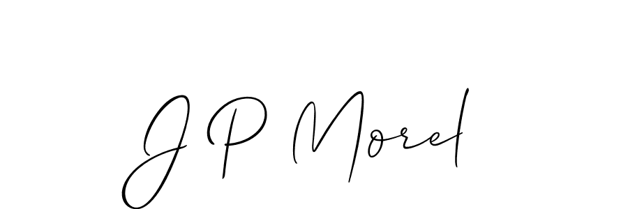 if you are searching for the best signature style for your name J P Morel. so please give up your signature search. here we have designed multiple signature styles  using Allison_Script. J P Morel signature style 2 images and pictures png