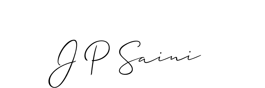 J P Saini stylish signature style. Best Handwritten Sign (Allison_Script) for my name. Handwritten Signature Collection Ideas for my name J P Saini. J P Saini signature style 2 images and pictures png