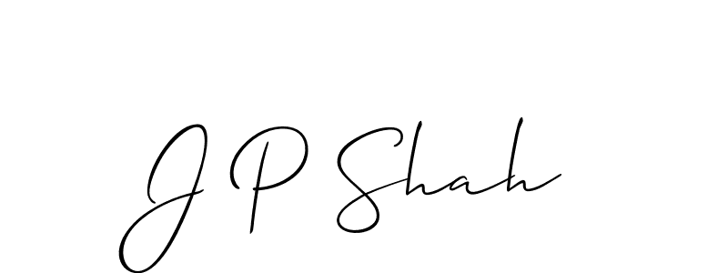 Make a beautiful signature design for name J P Shah. With this signature (Allison_Script) style, you can create a handwritten signature for free. J P Shah signature style 2 images and pictures png