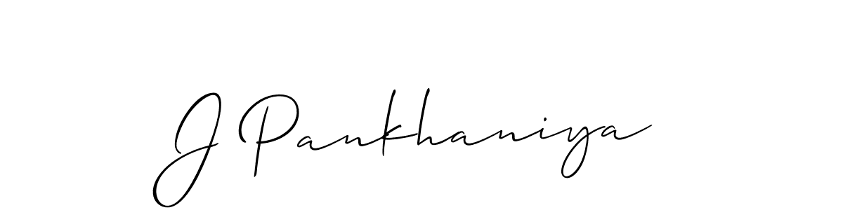 Design your own signature with our free online signature maker. With this signature software, you can create a handwritten (Allison_Script) signature for name J Pankhaniya. J Pankhaniya signature style 2 images and pictures png