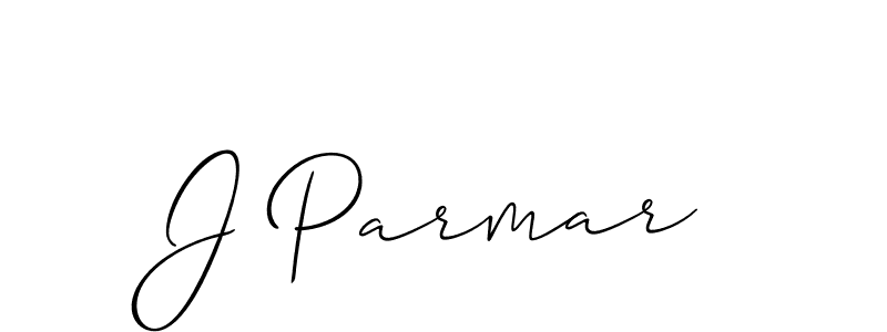 Use a signature maker to create a handwritten signature online. With this signature software, you can design (Allison_Script) your own signature for name J Parmar. J Parmar signature style 2 images and pictures png