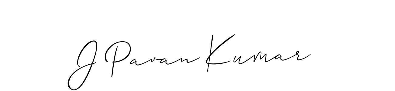 How to make J Pavan Kumar name signature. Use Allison_Script style for creating short signs online. This is the latest handwritten sign. J Pavan Kumar signature style 2 images and pictures png