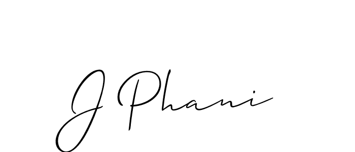 You should practise on your own different ways (Allison_Script) to write your name (J Phani) in signature. don't let someone else do it for you. J Phani signature style 2 images and pictures png