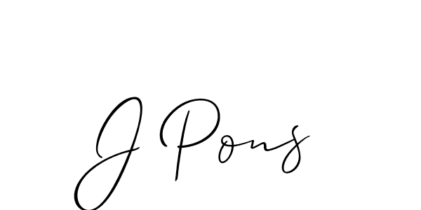 Make a beautiful signature design for name J Pons. With this signature (Allison_Script) style, you can create a handwritten signature for free. J Pons signature style 2 images and pictures png