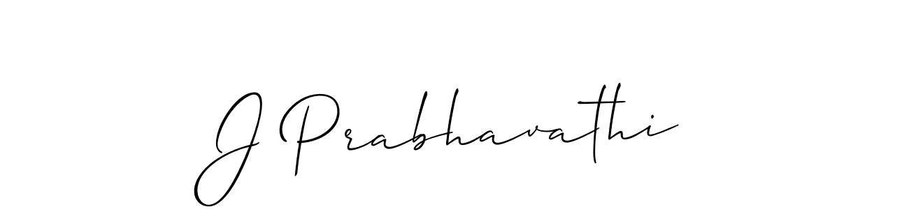 Design your own signature with our free online signature maker. With this signature software, you can create a handwritten (Allison_Script) signature for name J Prabhavathi. J Prabhavathi signature style 2 images and pictures png