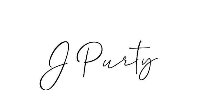 Design your own signature with our free online signature maker. With this signature software, you can create a handwritten (Allison_Script) signature for name J Purty. J Purty signature style 2 images and pictures png