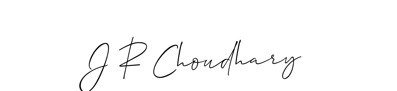 Design your own signature with our free online signature maker. With this signature software, you can create a handwritten (Allison_Script) signature for name J R Choudhary. J R Choudhary signature style 2 images and pictures png