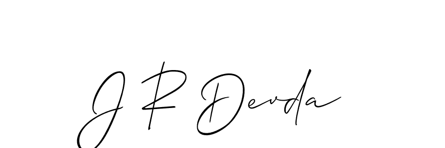 Also we have J R Devda name is the best signature style. Create professional handwritten signature collection using Allison_Script autograph style. J R Devda signature style 2 images and pictures png