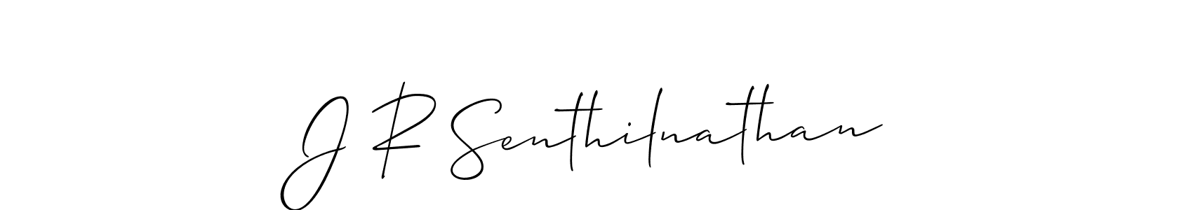 Allison_Script is a professional signature style that is perfect for those who want to add a touch of class to their signature. It is also a great choice for those who want to make their signature more unique. Get J R Senthilnathan name to fancy signature for free. J R Senthilnathan signature style 2 images and pictures png