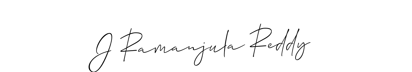 Also we have J Ramanjula Reddy name is the best signature style. Create professional handwritten signature collection using Allison_Script autograph style. J Ramanjula Reddy signature style 2 images and pictures png