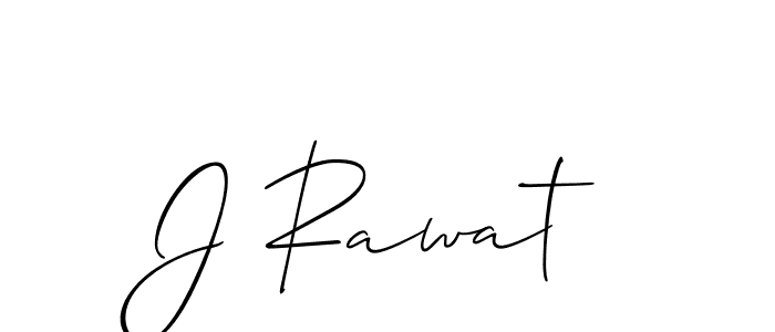 Design your own signature with our free online signature maker. With this signature software, you can create a handwritten (Allison_Script) signature for name J Rawat. J Rawat signature style 2 images and pictures png