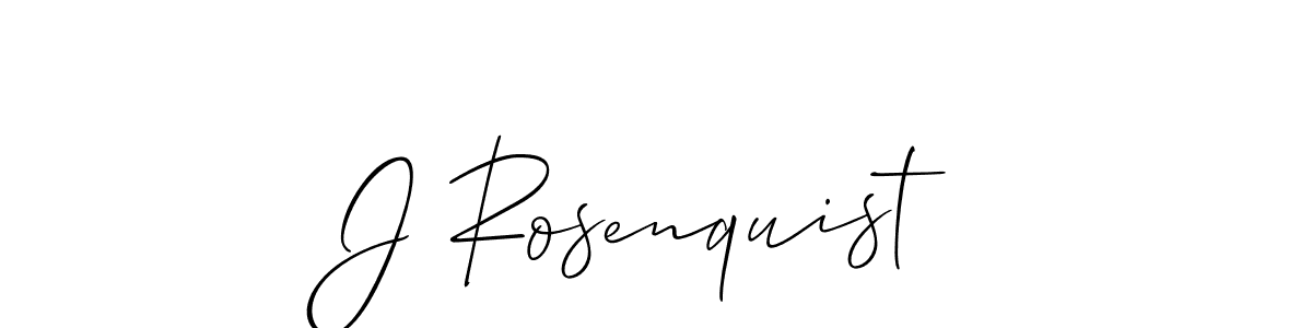 The best way (Allison_Script) to make a short signature is to pick only two or three words in your name. The name J Rosenquist include a total of six letters. For converting this name. J Rosenquist signature style 2 images and pictures png