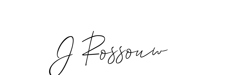 How to make J Rossouw name signature. Use Allison_Script style for creating short signs online. This is the latest handwritten sign. J Rossouw signature style 2 images and pictures png