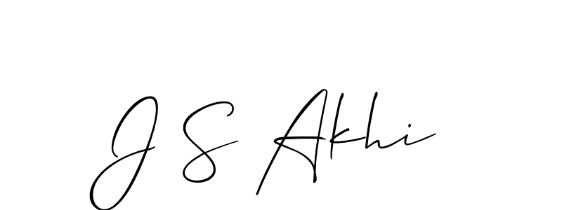Design your own signature with our free online signature maker. With this signature software, you can create a handwritten (Allison_Script) signature for name J S Akhi. J S Akhi signature style 2 images and pictures png