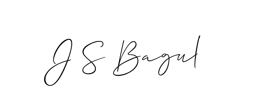 Allison_Script is a professional signature style that is perfect for those who want to add a touch of class to their signature. It is also a great choice for those who want to make their signature more unique. Get J S Bagul name to fancy signature for free. J S Bagul signature style 2 images and pictures png