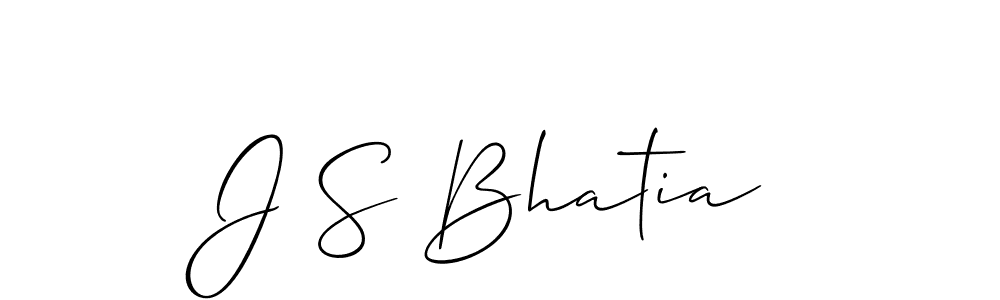 Make a beautiful signature design for name J S Bhatia. With this signature (Allison_Script) style, you can create a handwritten signature for free. J S Bhatia signature style 2 images and pictures png