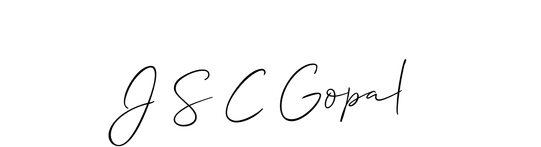 Make a beautiful signature design for name J S C Gopal. With this signature (Allison_Script) style, you can create a handwritten signature for free. J S C Gopal signature style 2 images and pictures png