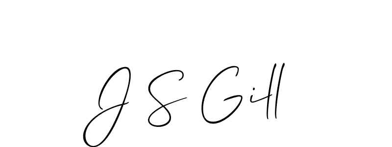 Create a beautiful signature design for name J S Gill. With this signature (Allison_Script) fonts, you can make a handwritten signature for free. J S Gill signature style 2 images and pictures png