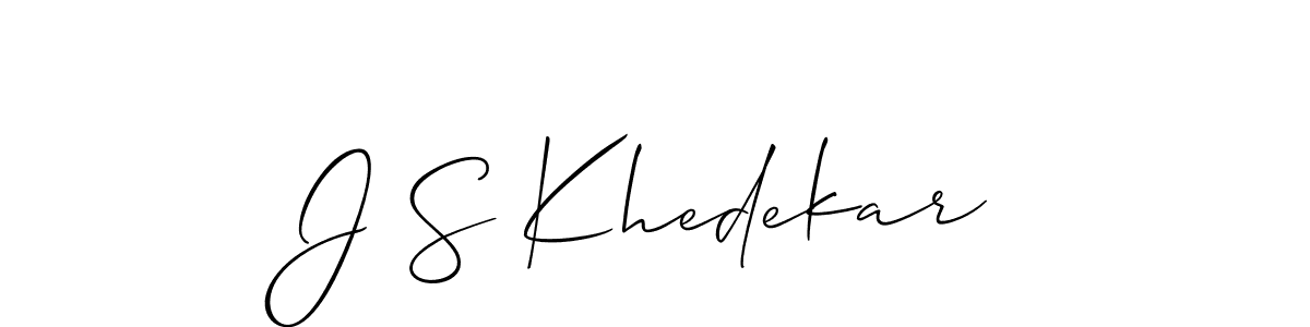 Create a beautiful signature design for name J S Khedekar. With this signature (Allison_Script) fonts, you can make a handwritten signature for free. J S Khedekar signature style 2 images and pictures png