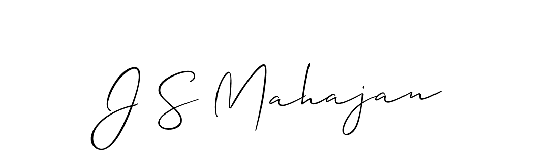 Make a beautiful signature design for name J S Mahajan. With this signature (Allison_Script) style, you can create a handwritten signature for free. J S Mahajan signature style 2 images and pictures png