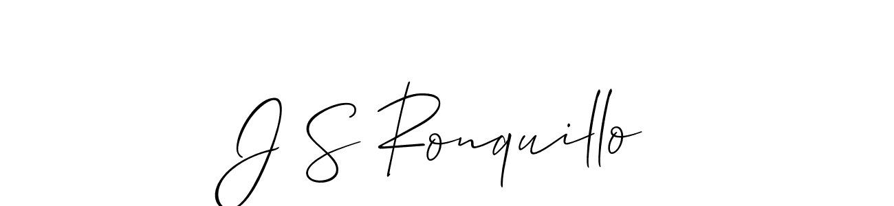 Design your own signature with our free online signature maker. With this signature software, you can create a handwritten (Allison_Script) signature for name J S Ronquillo. J S Ronquillo signature style 2 images and pictures png