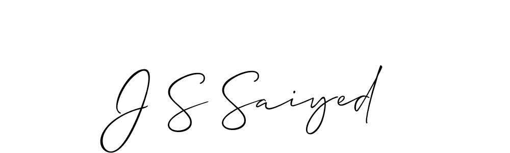 Use a signature maker to create a handwritten signature online. With this signature software, you can design (Allison_Script) your own signature for name J S Saiyed. J S Saiyed signature style 2 images and pictures png