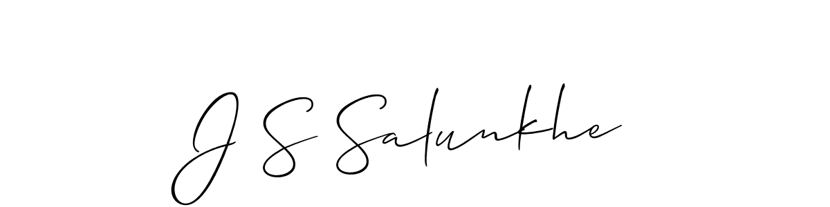 You should practise on your own different ways (Allison_Script) to write your name (J S Salunkhe) in signature. don't let someone else do it for you. J S Salunkhe signature style 2 images and pictures png