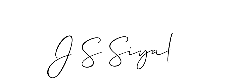 if you are searching for the best signature style for your name J S Siyal. so please give up your signature search. here we have designed multiple signature styles  using Allison_Script. J S Siyal signature style 2 images and pictures png