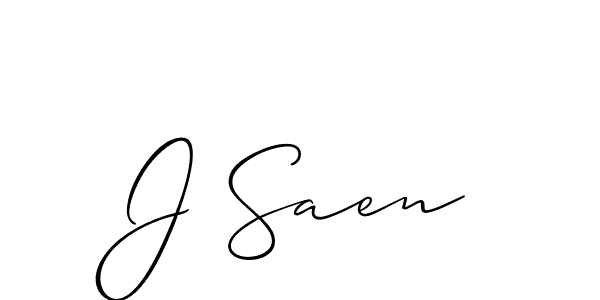 Also we have J Saen name is the best signature style. Create professional handwritten signature collection using Allison_Script autograph style. J Saen signature style 2 images and pictures png
