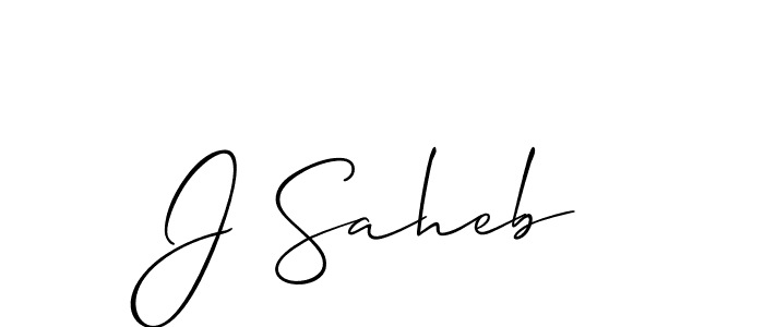 Use a signature maker to create a handwritten signature online. With this signature software, you can design (Allison_Script) your own signature for name J Saheb. J Saheb signature style 2 images and pictures png