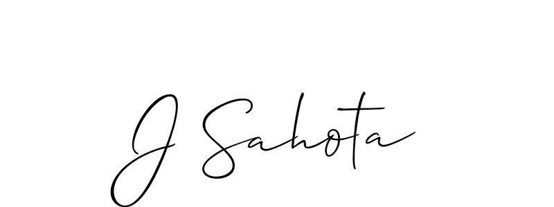 Create a beautiful signature design for name J Sahota. With this signature (Allison_Script) fonts, you can make a handwritten signature for free. J Sahota signature style 2 images and pictures png