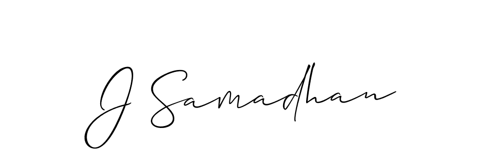 Make a beautiful signature design for name J Samadhan. With this signature (Allison_Script) style, you can create a handwritten signature for free. J Samadhan signature style 2 images and pictures png