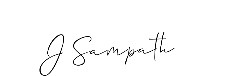 Make a beautiful signature design for name J Sampath. With this signature (Allison_Script) style, you can create a handwritten signature for free. J Sampath signature style 2 images and pictures png