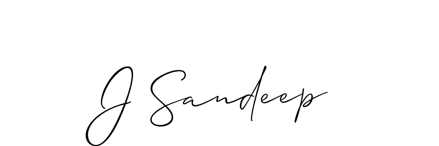 The best way (Allison_Script) to make a short signature is to pick only two or three words in your name. The name J Sandeep include a total of six letters. For converting this name. J Sandeep signature style 2 images and pictures png