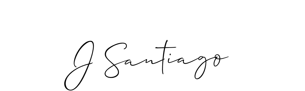 Design your own signature with our free online signature maker. With this signature software, you can create a handwritten (Allison_Script) signature for name J Santiago. J Santiago signature style 2 images and pictures png