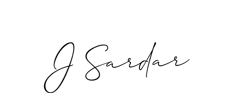 Use a signature maker to create a handwritten signature online. With this signature software, you can design (Allison_Script) your own signature for name J Sardar. J Sardar signature style 2 images and pictures png