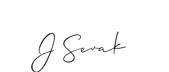 Design your own signature with our free online signature maker. With this signature software, you can create a handwritten (Allison_Script) signature for name J Sevak. J Sevak signature style 2 images and pictures png
