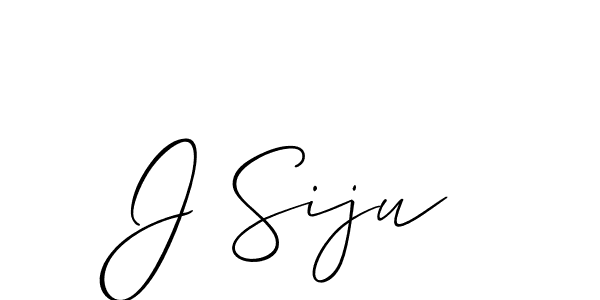 The best way (Allison_Script) to make a short signature is to pick only two or three words in your name. The name J Siju include a total of six letters. For converting this name. J Siju signature style 2 images and pictures png