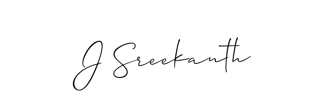 How to make J Sreekanth name signature. Use Allison_Script style for creating short signs online. This is the latest handwritten sign. J Sreekanth signature style 2 images and pictures png