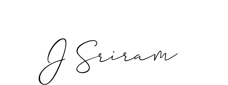 The best way (Allison_Script) to make a short signature is to pick only two or three words in your name. The name J Sriram include a total of six letters. For converting this name. J Sriram signature style 2 images and pictures png