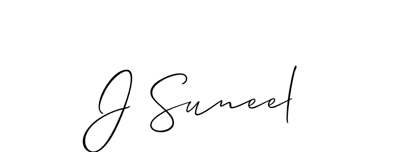 Also You can easily find your signature by using the search form. We will create J Suneel name handwritten signature images for you free of cost using Allison_Script sign style. J Suneel signature style 2 images and pictures png