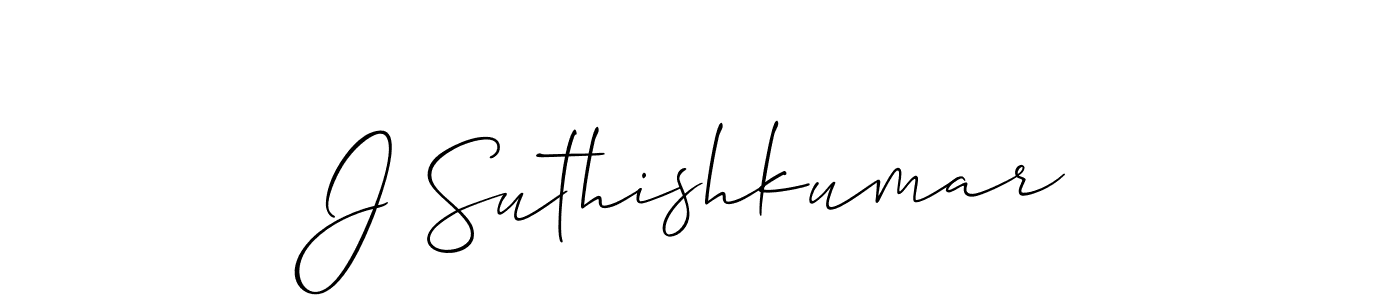 if you are searching for the best signature style for your name J Suthishkumar. so please give up your signature search. here we have designed multiple signature styles  using Allison_Script. J Suthishkumar signature style 2 images and pictures png