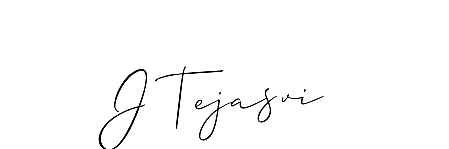 How to make J Tejasvi name signature. Use Allison_Script style for creating short signs online. This is the latest handwritten sign. J Tejasvi signature style 2 images and pictures png