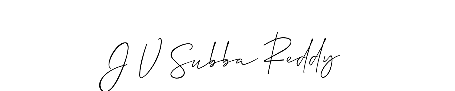 Also we have J V Subba Reddy name is the best signature style. Create professional handwritten signature collection using Allison_Script autograph style. J V Subba Reddy signature style 2 images and pictures png