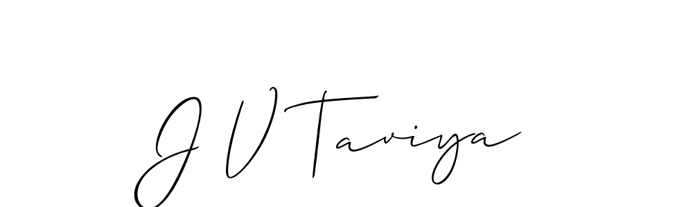How to make J V Taviya signature? Allison_Script is a professional autograph style. Create handwritten signature for J V Taviya name. J V Taviya signature style 2 images and pictures png