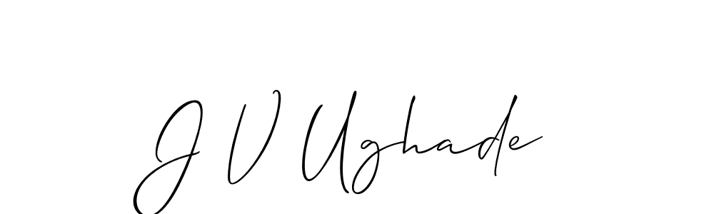 Design your own signature with our free online signature maker. With this signature software, you can create a handwritten (Allison_Script) signature for name J V Ughade. J V Ughade signature style 2 images and pictures png