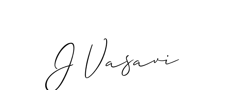 Allison_Script is a professional signature style that is perfect for those who want to add a touch of class to their signature. It is also a great choice for those who want to make their signature more unique. Get J Vasavi name to fancy signature for free. J Vasavi signature style 2 images and pictures png