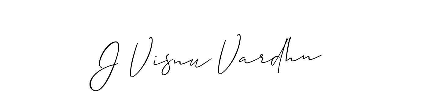 How to make J Visnu Vardhn name signature. Use Allison_Script style for creating short signs online. This is the latest handwritten sign. J Visnu Vardhn signature style 2 images and pictures png