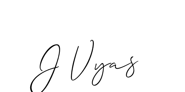 Make a beautiful signature design for name J Vyas. With this signature (Allison_Script) style, you can create a handwritten signature for free. J Vyas signature style 2 images and pictures png